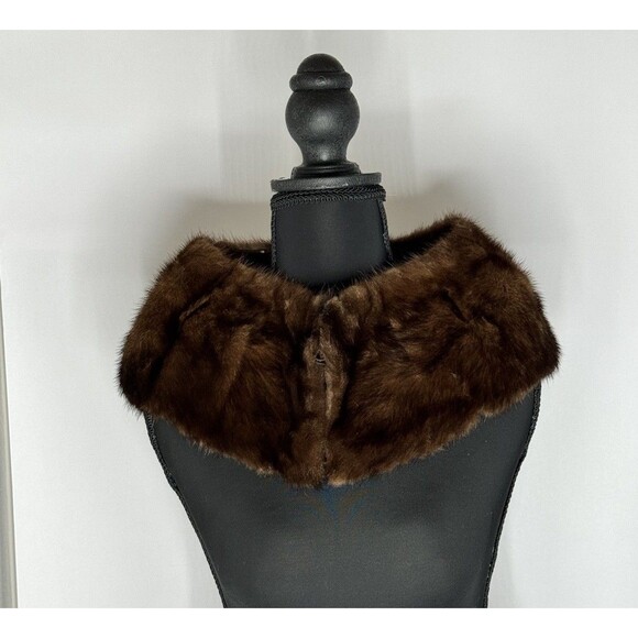 Vintage Real Mink Fur Stole, Wrap, Caplet 30” Hook Closure Lined | Old Hollywood - Picture 2 of 3